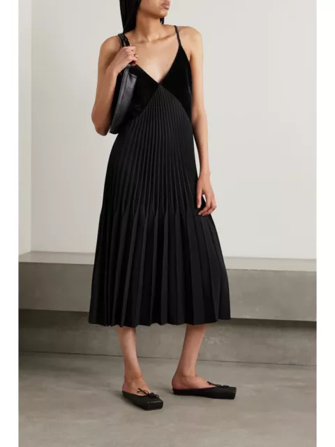 NWOT$650 Proenza Schouler Wren Mixed Media Pleated Midi Dress