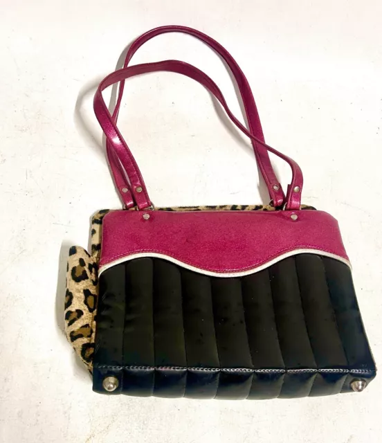 Trophy Queen Purse Handbag rockabilly Punk sparkly glitter leopard Cheetah Bag 3