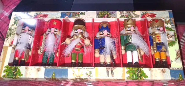 Past Times Christmas * 6 Nutcracker Hanging Decorations