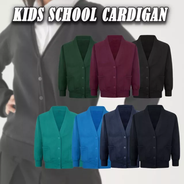 Kids Unisex Sweatshirt School Cardigan Long Sleeves Front Button School Uniform
