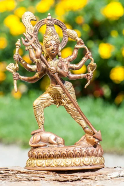 KALI Messing verkupfert 19,5 cm 1 kg Statue Skulptur Göttinnenfigur Altarfigur