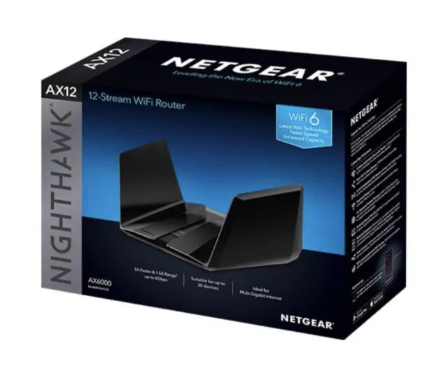 NETGEAR Nighthawk AX 12 /6 Ports 1000Mbps Wi-Fi Dual BandRouter(RAX120)  AX6000