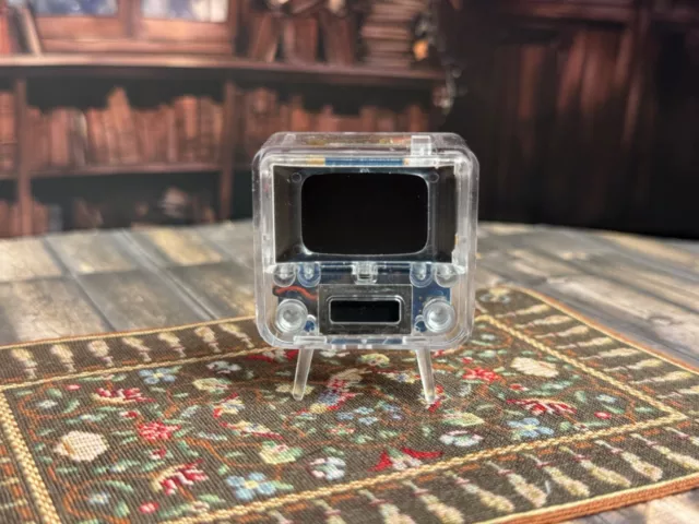 Miniature Dollhouse 1:12 Scale WORKING Mini Television Holds 11 hours Videos 2