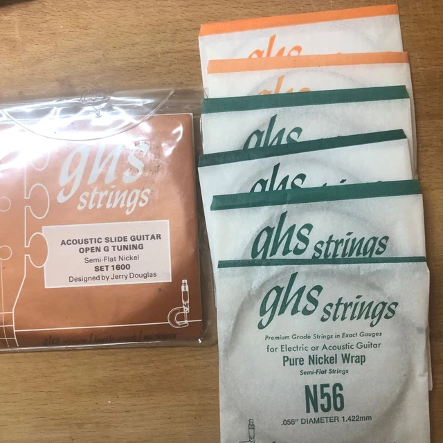 New GHS Strings Acoustic Slide Guitar Open G Tuning Set 1600 Design Jerry Dougla