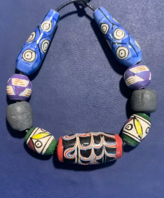 South American trade, Peruvian bracelet with Inca Aztec African beads