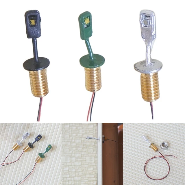 Lot 5 Lampadaires LED 75 Mm Échelle OO HO - Réverbères Modèles Train Avec Résistances - Éclairage Maquette