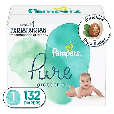 Pampers Pure Protection Diapers Enormous Pack - Size 1 - 132ct