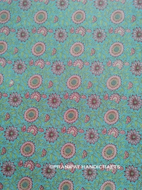 Indien Imprimé Floral Coton Hippie Doux de Luxe Gris Robe Faisant Tissu Par Yard