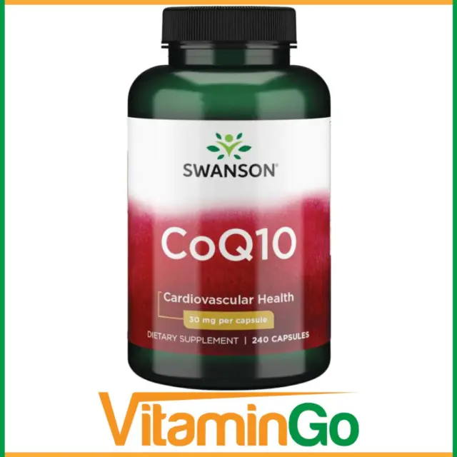 SWANSON CoQ10 30mg 240 Caps | Coenzyme Q10 for Cardiovascular Health