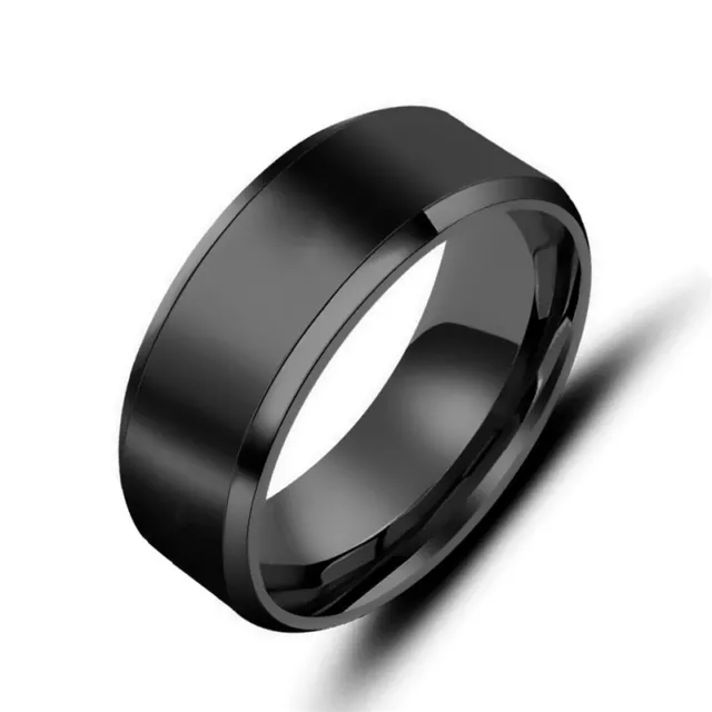 Mens All Size Titanium Stainless Steel Ring Promise Engagement Wedding Ring Band 3