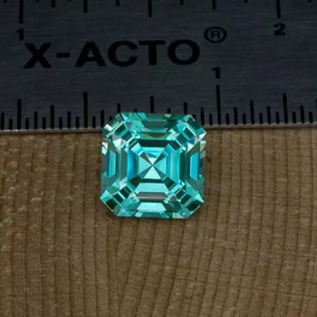 Azul Suelto Moissanita Asscher Diamante Brillante Corte Uso para Joyería 1-3 CT