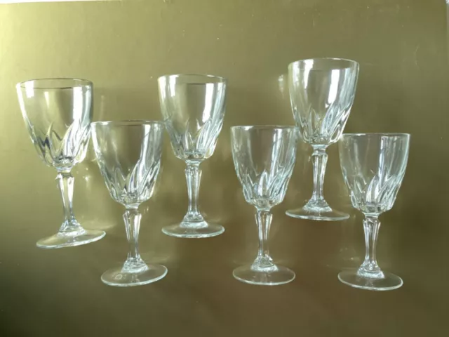 Six cut glass sherry/liqueur or shot glasses, unused and unboxed