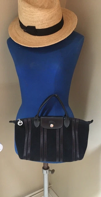 Sac Cabas Katana En Nylon Et Cuir - Couleur Marine, Dimensions 40 X 30 X 15 Cm, Neuf Avec étiquettes