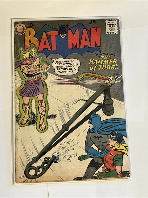 Batman 127 Joker! Alfred as the Eagle! Blue Bat Thor Superman 1959 DC Comic M795