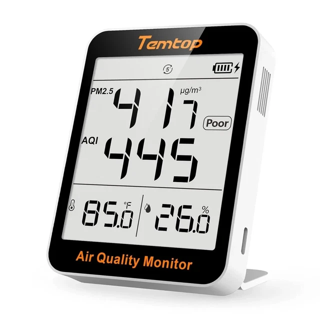 Monitor CO2 Temtop C1 - Misura Qualit&agrave; Aria Interna, Portatile Con Display Temperatura E Umidit&agrave;