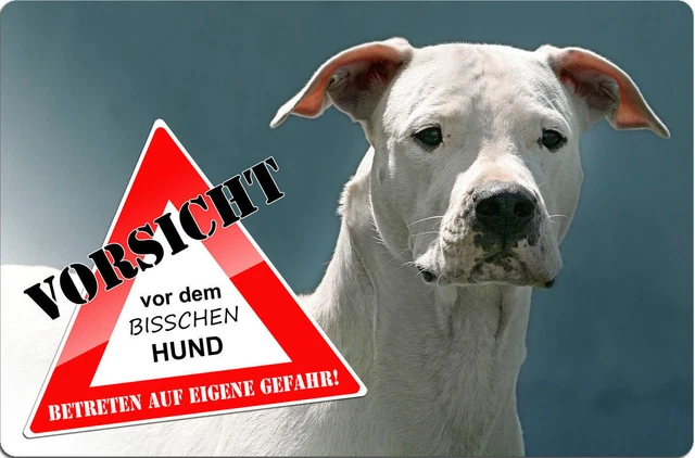 DOGO ARGENTINO Warnschild – Aluminiumschild 30,5 X 20 Cm, Mit Hundewarnung, Optional Mit Befestigungslöchern