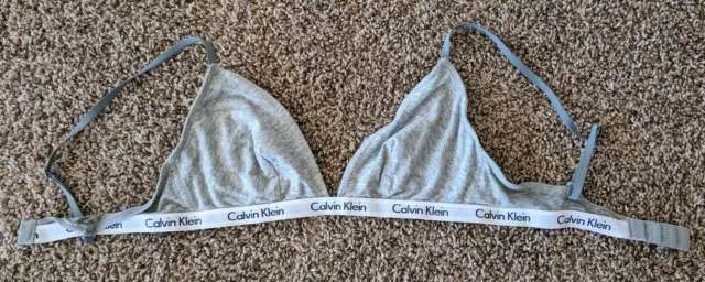 Calvin Klein Light Gray Modern Cotton Unlined Triangle Bra Size Medium NWT