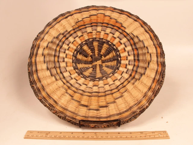 Antique Hopi Wicker Basketry Plaque 14" c.1910s