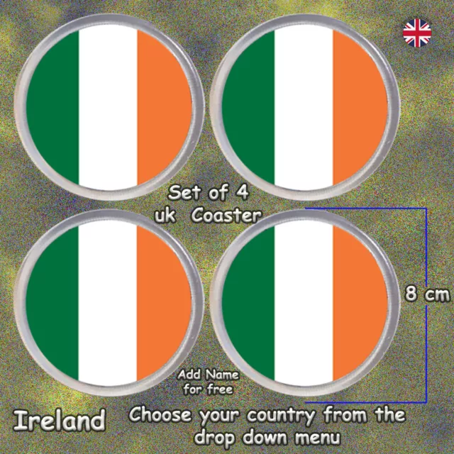 Set of 4 coasters country flags  union jack Ireland Scotland wales England 5