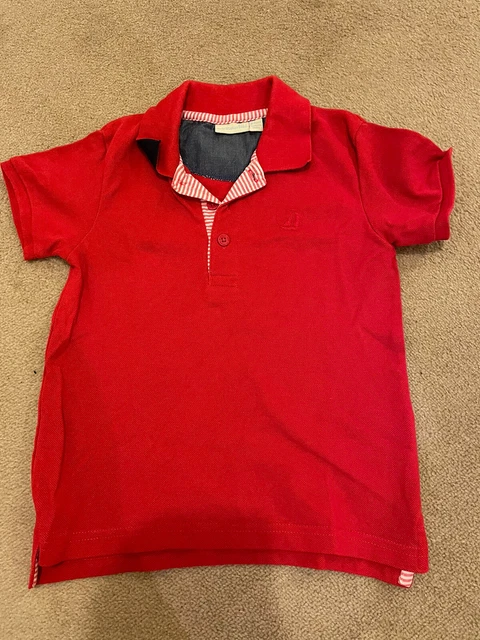Jojo Maman Bebe Red Polo T-Shirt Age 4-5 Worn Once