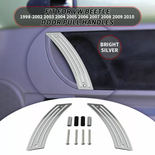 Silver Door Panel Pull Interior Handle Kit Fit VW New Beetle 1998-2010