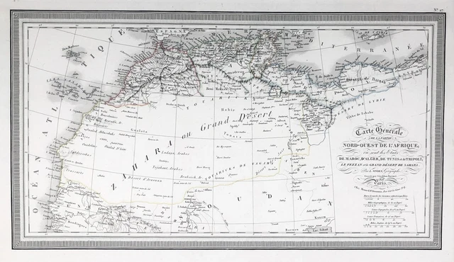 North Africa Afrique Of North Maroc Tunesie Algeria Card Map Carte L.Vivien 1826