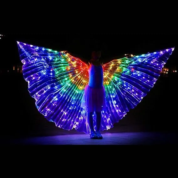 LED Isis Wings Glow Light Up Belly Dance Wings LED Butterfly Wings Adults Child