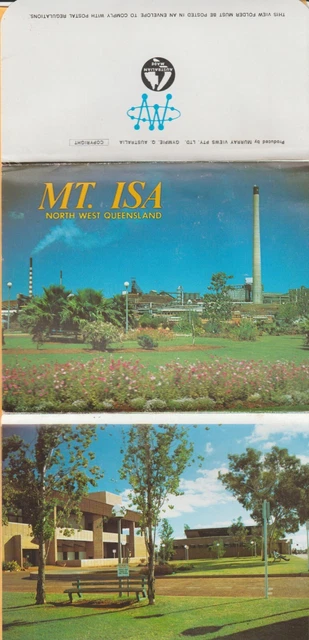 Mt Isa Qld 6 Scenes Incl Mine Aerial Civic Centre Murray Views Foldout Postcard