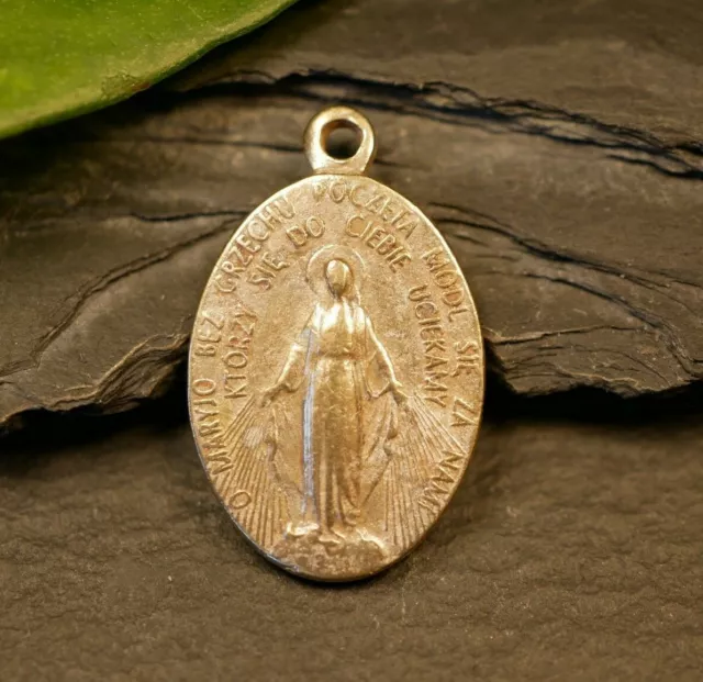 Silberfarbene Pilger Medaille Anhänger Wallfahrt Wundertätige Medaille Maria