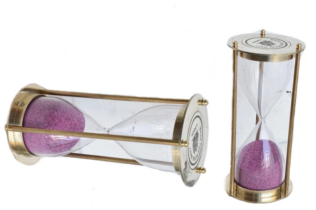 Temporizador náutico de envío de latón brillante reloj de arena trabajo marítimo vintage reloj de arena diciembre
