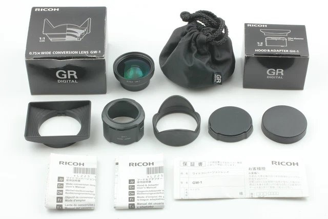 [Near MINT] Ricoh Conversion Lens GW-1 Hood GH-1 For GR GR II Digital From JAPAN