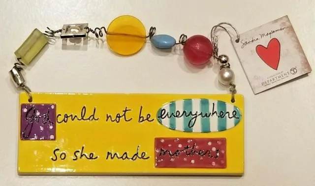 DEPT 56 "God Could Not Be Everywhere So She Made Mothers" Sandra Magsamen Plaque