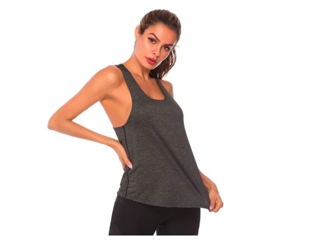 Canotta Donna Schiena Nuda Incrociata – Top Sportivo Estate – Taglia Regular, Viscosa, F9505