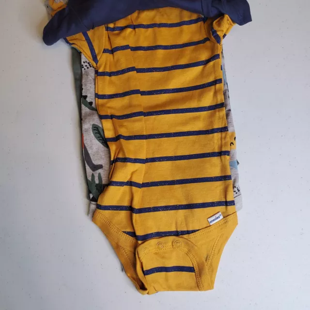 Gerber Baby Boys' 5pk Dino Short Sleeve Bodysuits 2