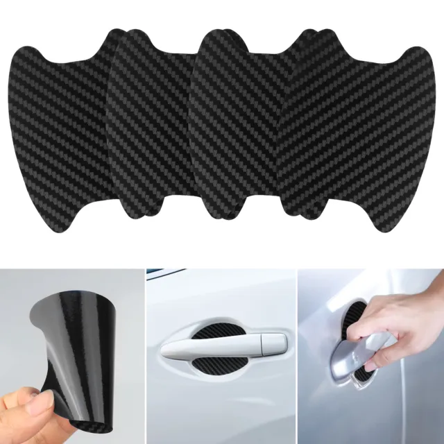 4x Car Carbon Fiber Stickers Door Handle Protector Film Anti Scratch Accessories