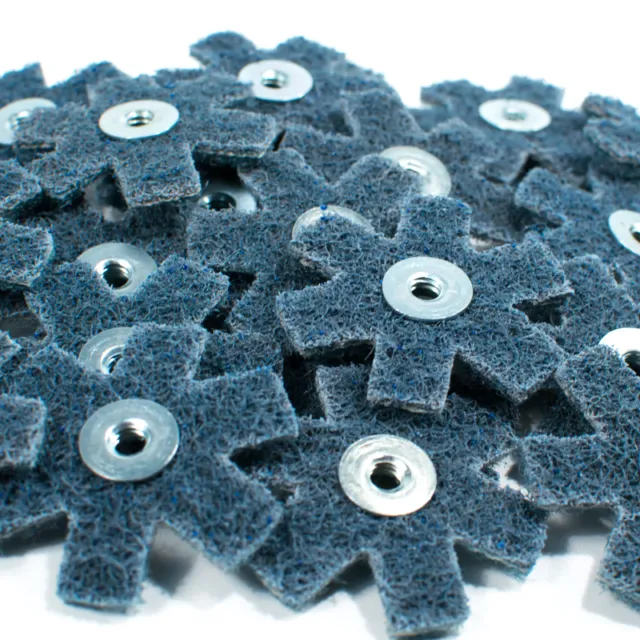 25pc 2" Surface Conditioning Star Abrasive Disc -Blue Fine Grade