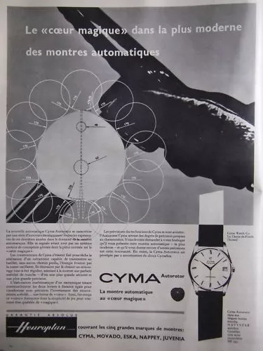 Publicité Cyma  La Montre Suisse Watch Automatique Navystar