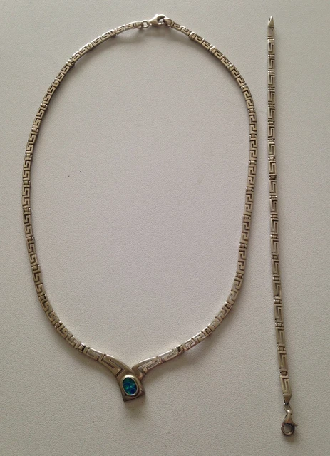 Parure Bijoux Argent Massif 925 - Collier Et Bracelet - Poinçon Français