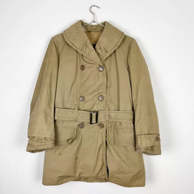 VINTAGE WWII JEEP Coat 40s US Army Mackinaw Trench Parka Jacket Wool ...