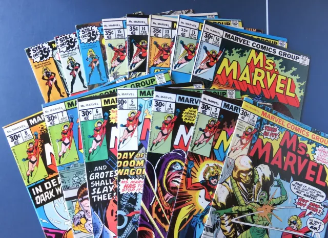 Ms Marvel lot of 15 Marvel Bronze Comics In Very Nice Shape!