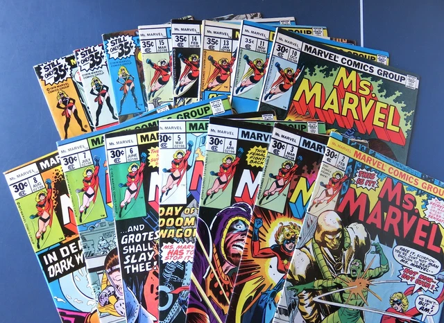 Ms Marvel lot of 15 Marvel Bronze Comics In Very Nice Shape!