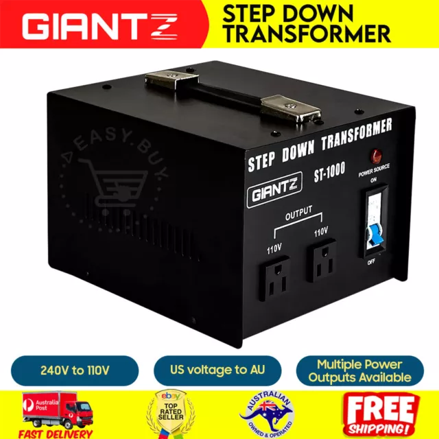 Giantz 1000W 240V TO 110V Step Down Stepdown Transformer Voltage Converter AU-US