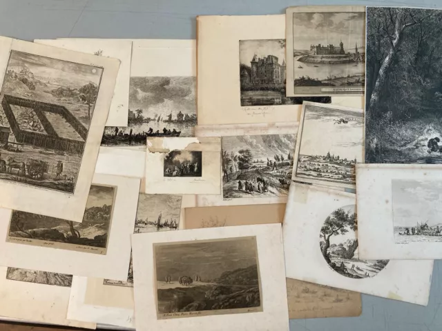 Lot De 18 Gravures Gravure Lithographie XVIIIe XIXE Et XXe A Identifier Ancienne