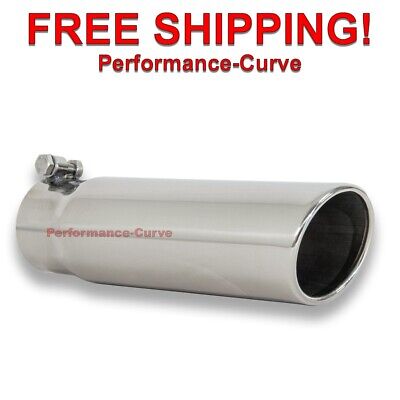 Stainless Steel Bolt On Exhaust Tip 3" Inlet - 3.5" Outlet - 12" Long