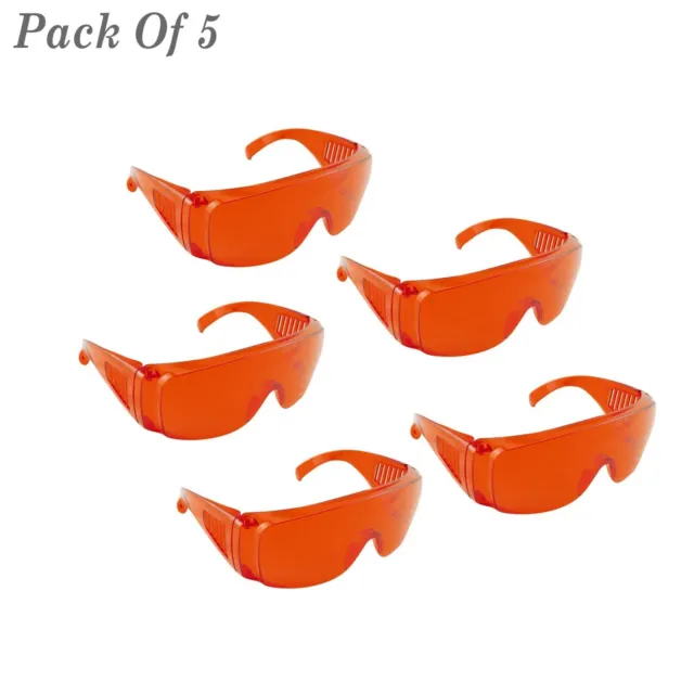 Set Of 5 - Dentales Instrumentos de Laboratorio Orange Protective Safety Glasses