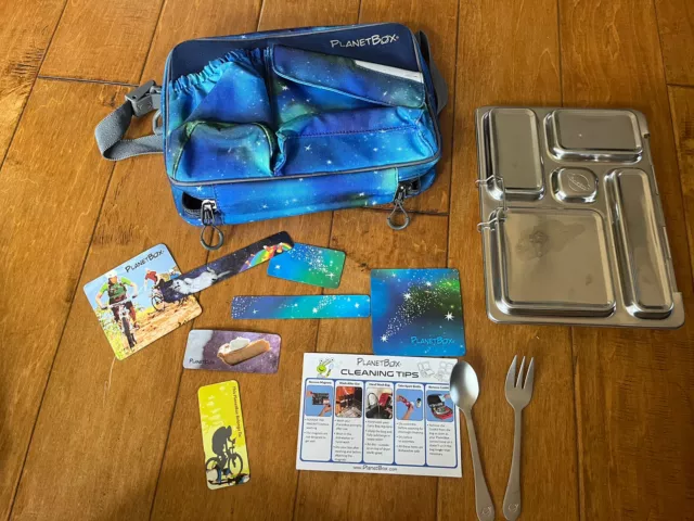 planet box lunch box Insert Magnets Fork Spoon Space Theme Stars planet box lunch box Insert Magnets Fork Spoon Space Theme Stars