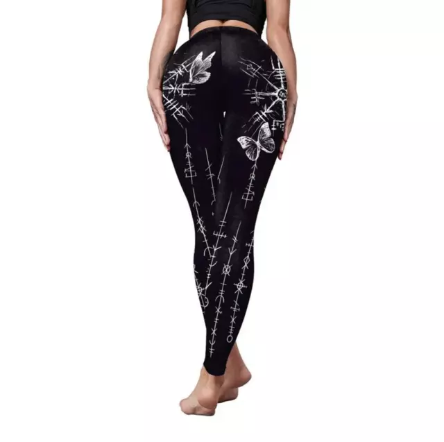 Women Girls Punk Gothic Style Leggings Sports Yoga Pants Digital 3D Printed