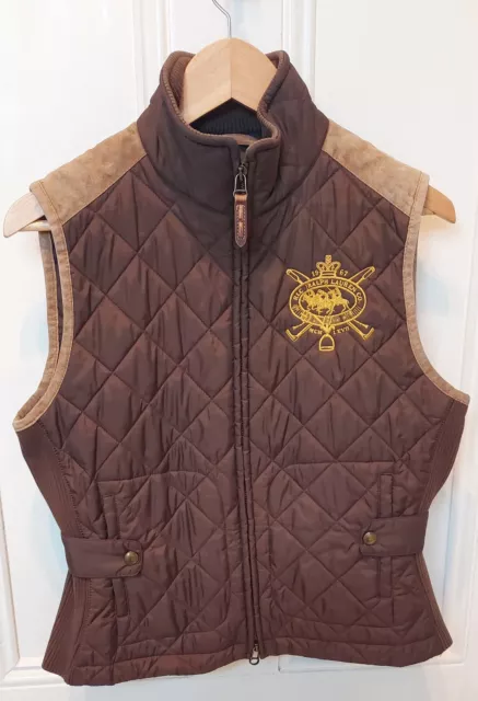 Polo Ralph Lauren Sport Crest Equestrian Quilted Vest with Suede Trim Size L