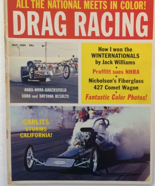 Drag Racing Magazine July 1964 AHRA NHRA Garlits Proffitt Vintage