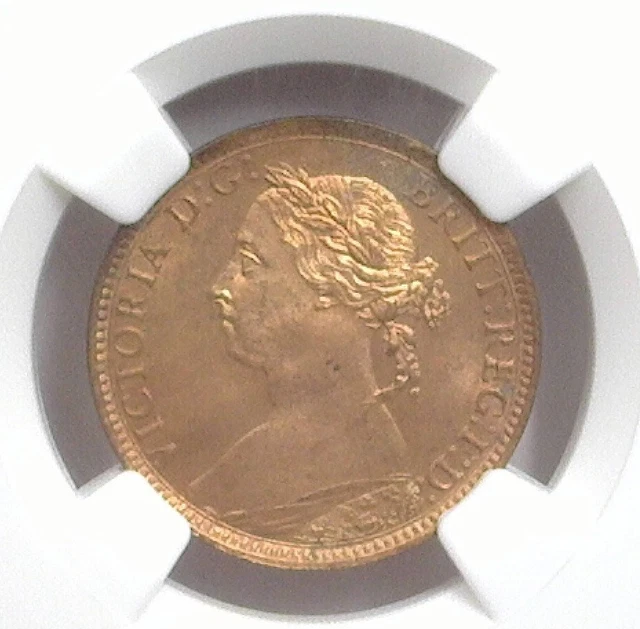 Great Britain 1890 1/4P Ngc Ms64 Rb ~ Crichel House Cache ~ Raindrop Race Wager